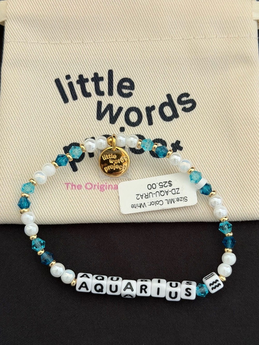 Little Words Project “AQUARIUS” Beaded Stretch Bracelet